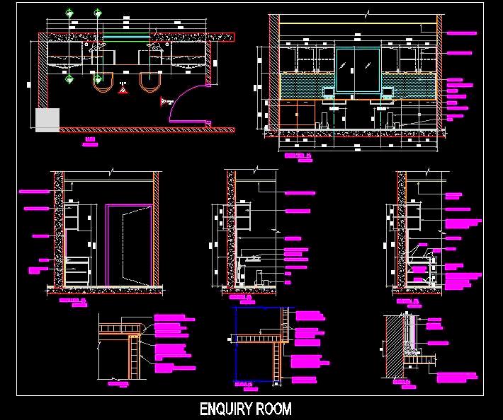 Small Office AutoCAD Detail- Inquiry & Customer Support Desk